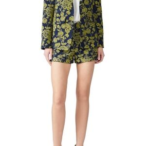 Cinq à Sept Navy and Gold High Waist Shorts